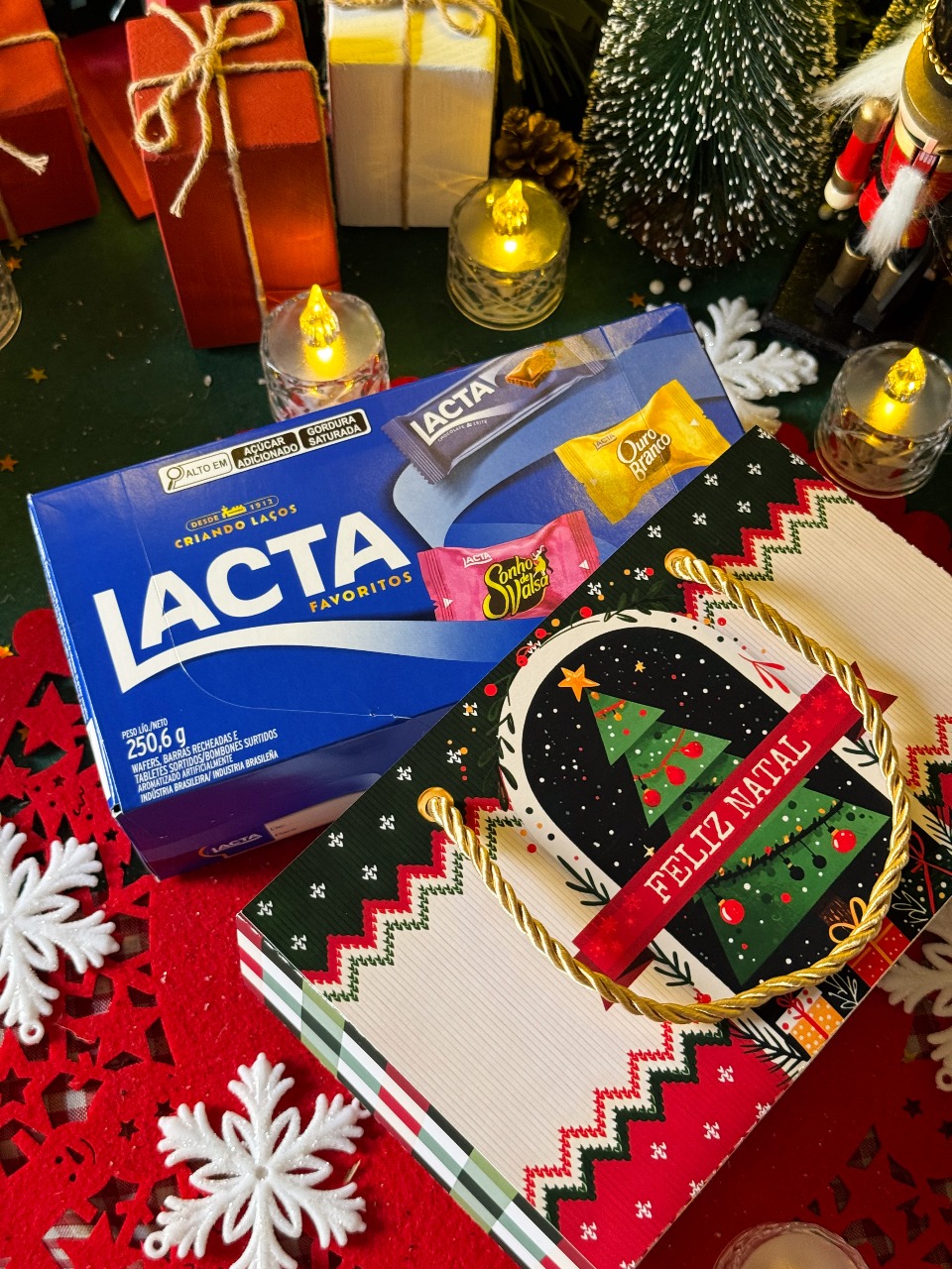 Presente Completo: Sacola Personalizada + Caixa de Bombom Lacta Favoritos