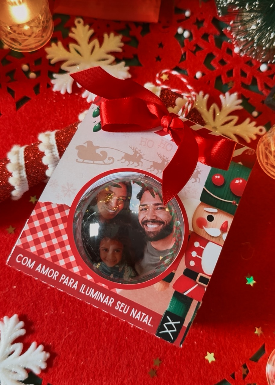 Bola de Natal Personalizada c/ Foto (Lembrança para a Árvore)