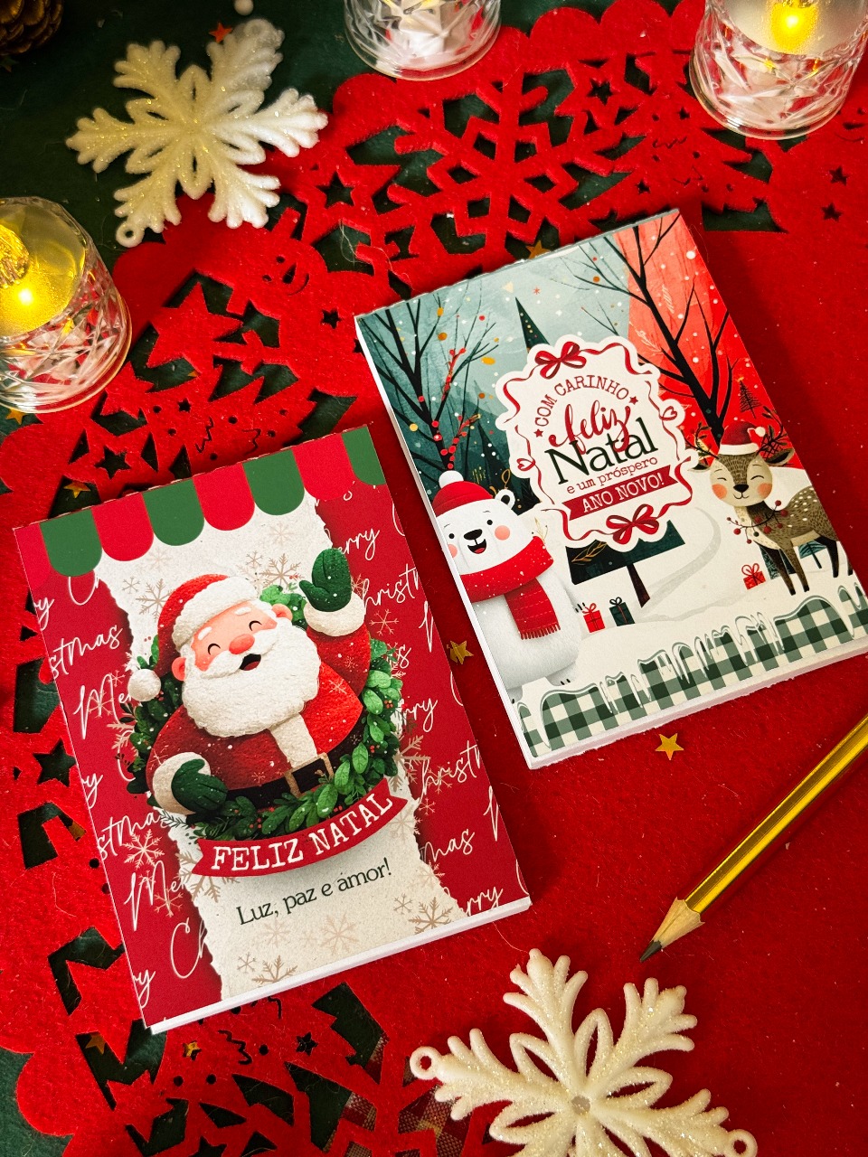 Kit 10 Blocos/Cadernetas Personalizadas de Natal (Lembrancinha Útil)